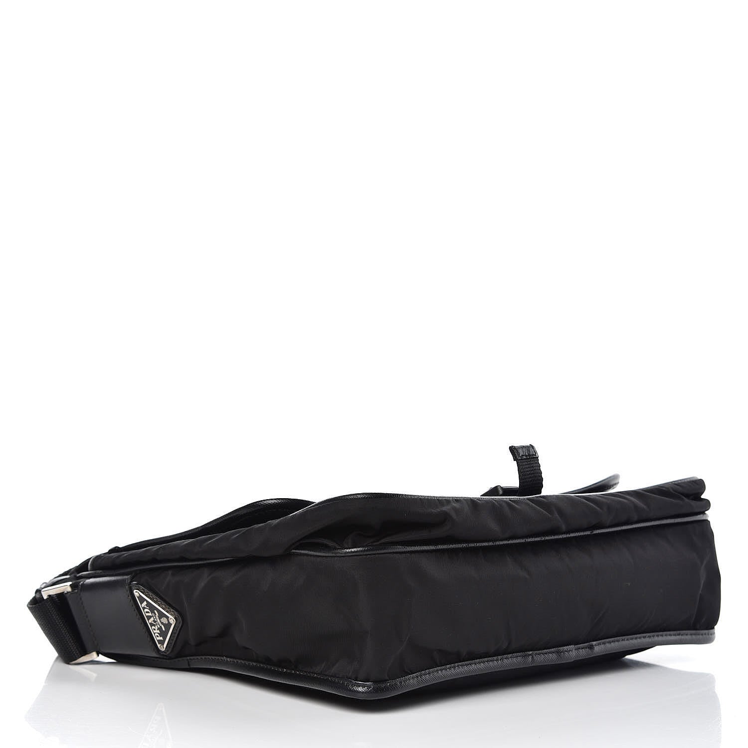 Prada Tessuto Nylon Saffiano Messenger Satchel Black 4 of 15