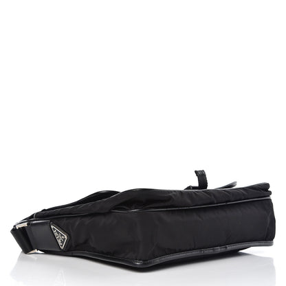 Prada Tessuto Nylon Saffiano Messenger Satchel Black 4 of 15