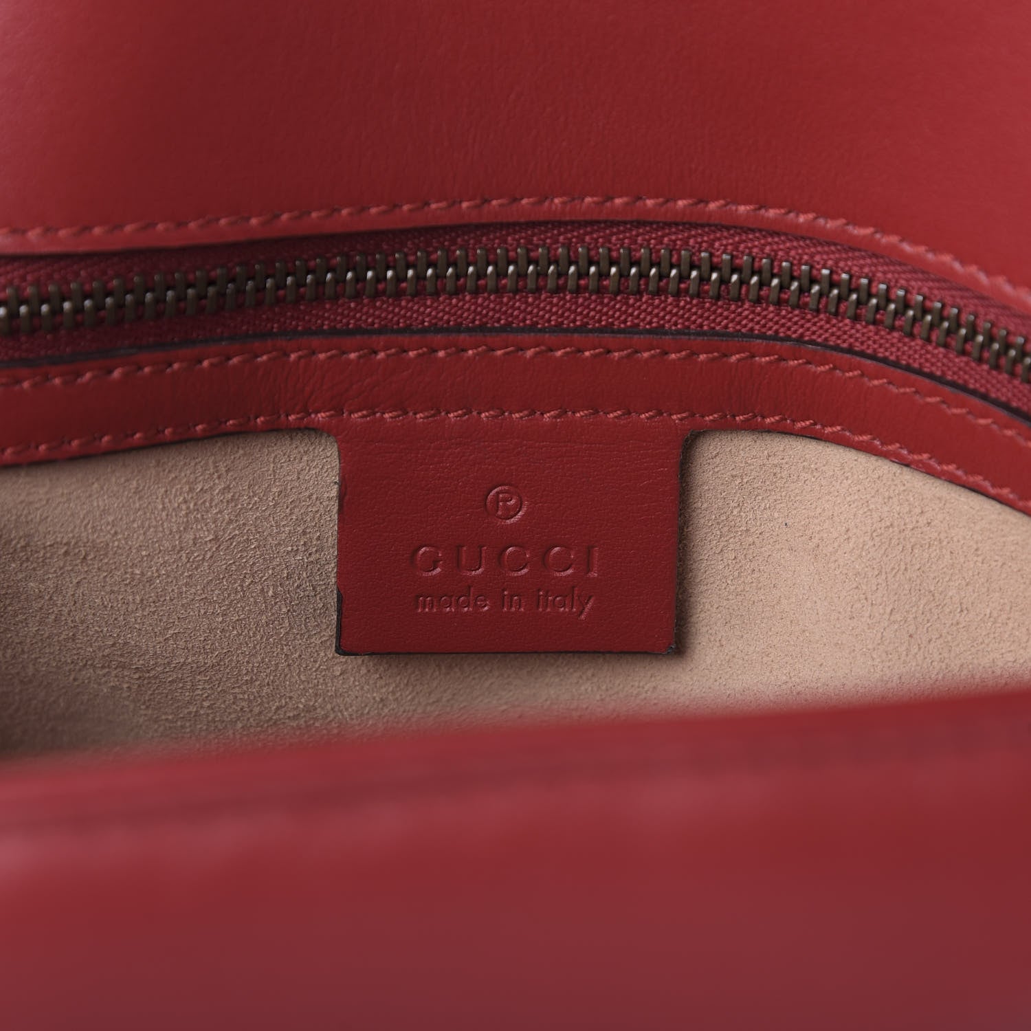Gucci Calfskin Matelasse Small GG Marmont Shoulder Bag Hibiscus Red 8 of 9