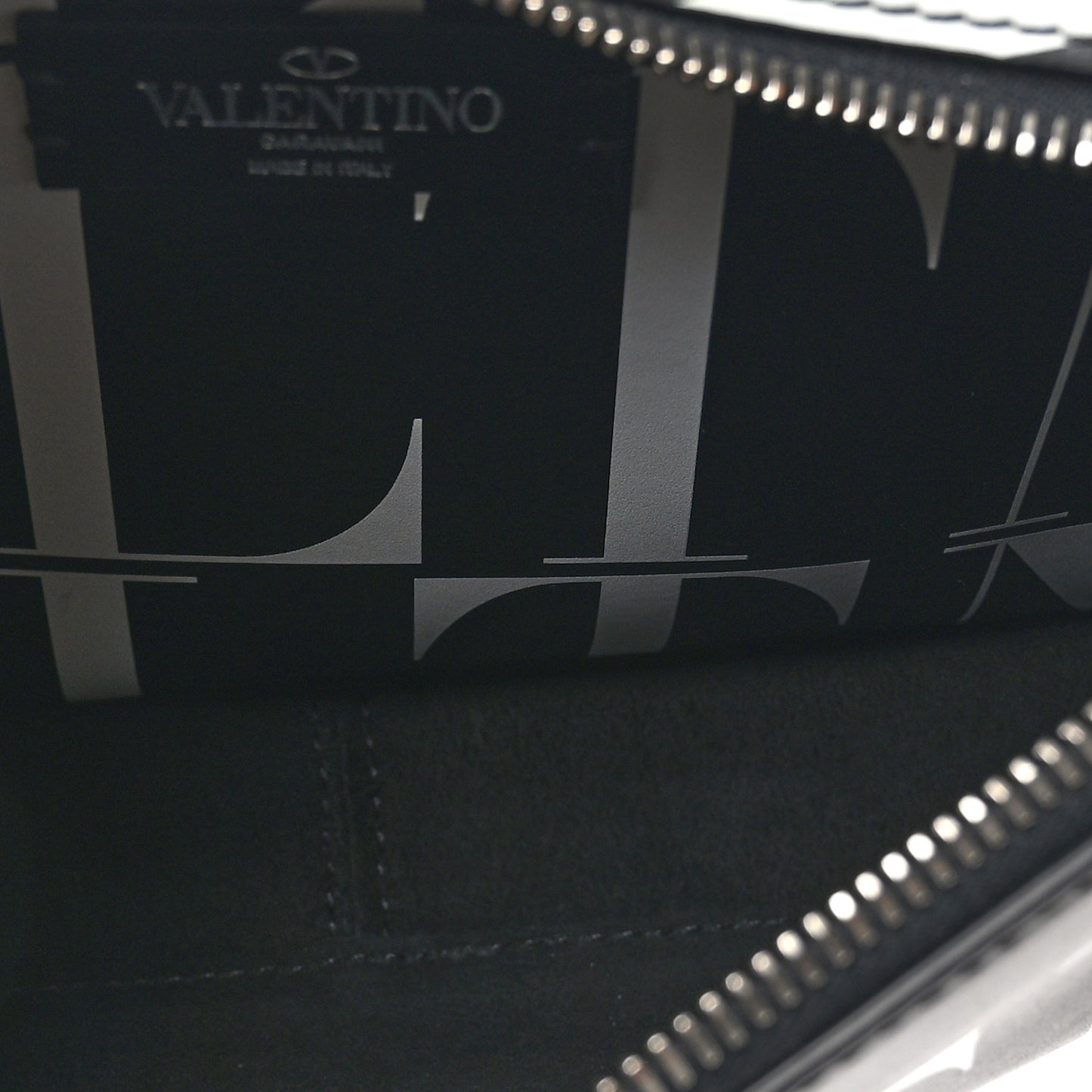 Calfskin Mens VLTN Belt Bag Black White
