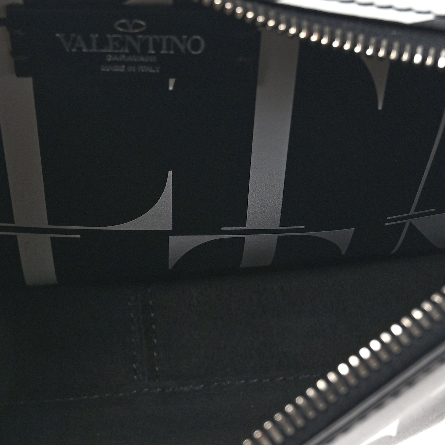 Valentino Garavani Calfskin Mens VLTN Belt Bag Black White 5 of 9