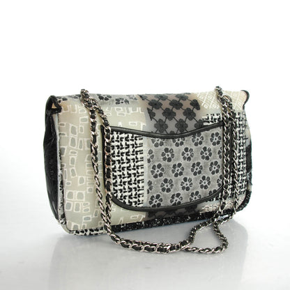 Chanel Tweed Patchwork Medium Single Flap Black 3 of 9
