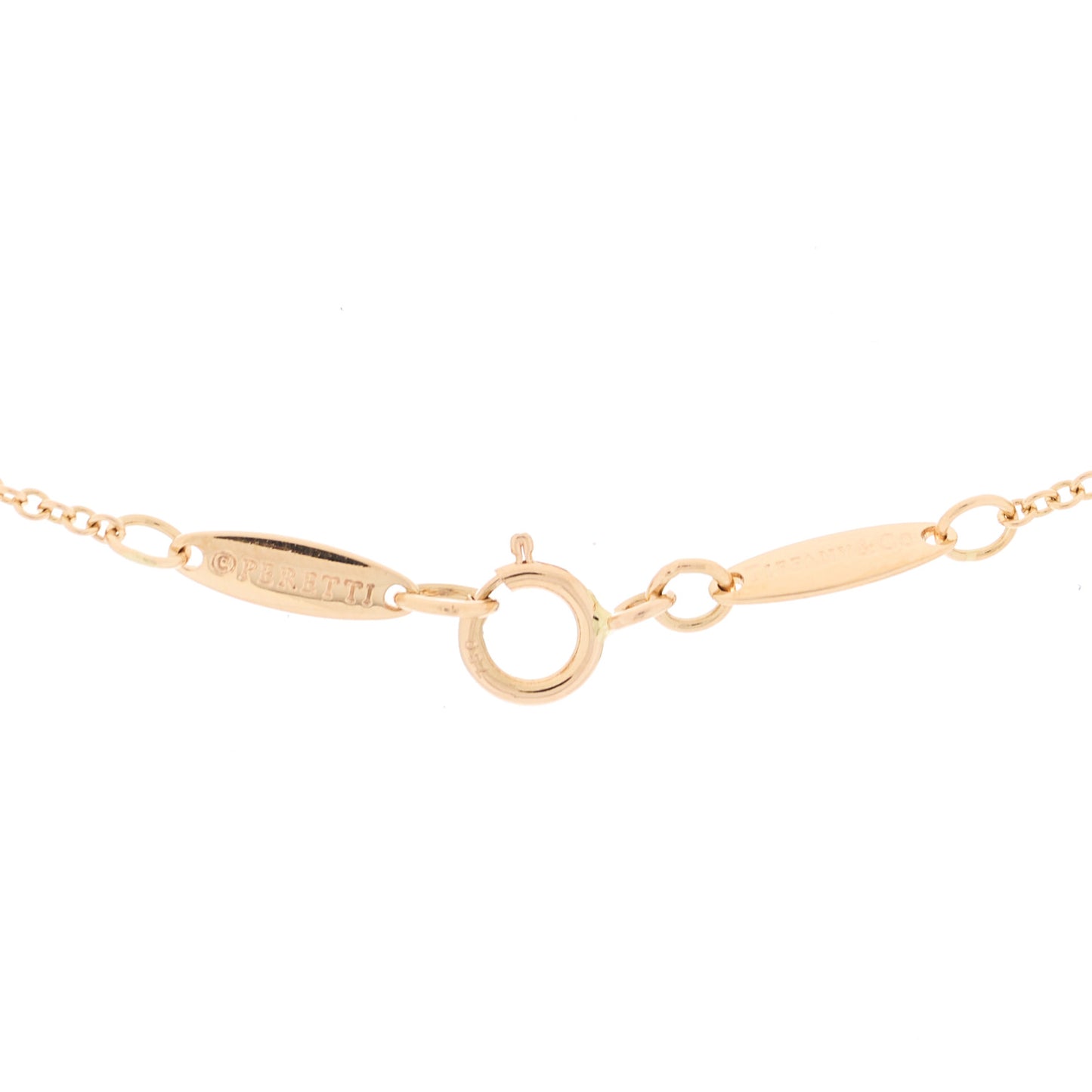 18K Rose Gold Diamond .03ct Elsa Peretti Diamonds by the Yard Pendant Necklace
