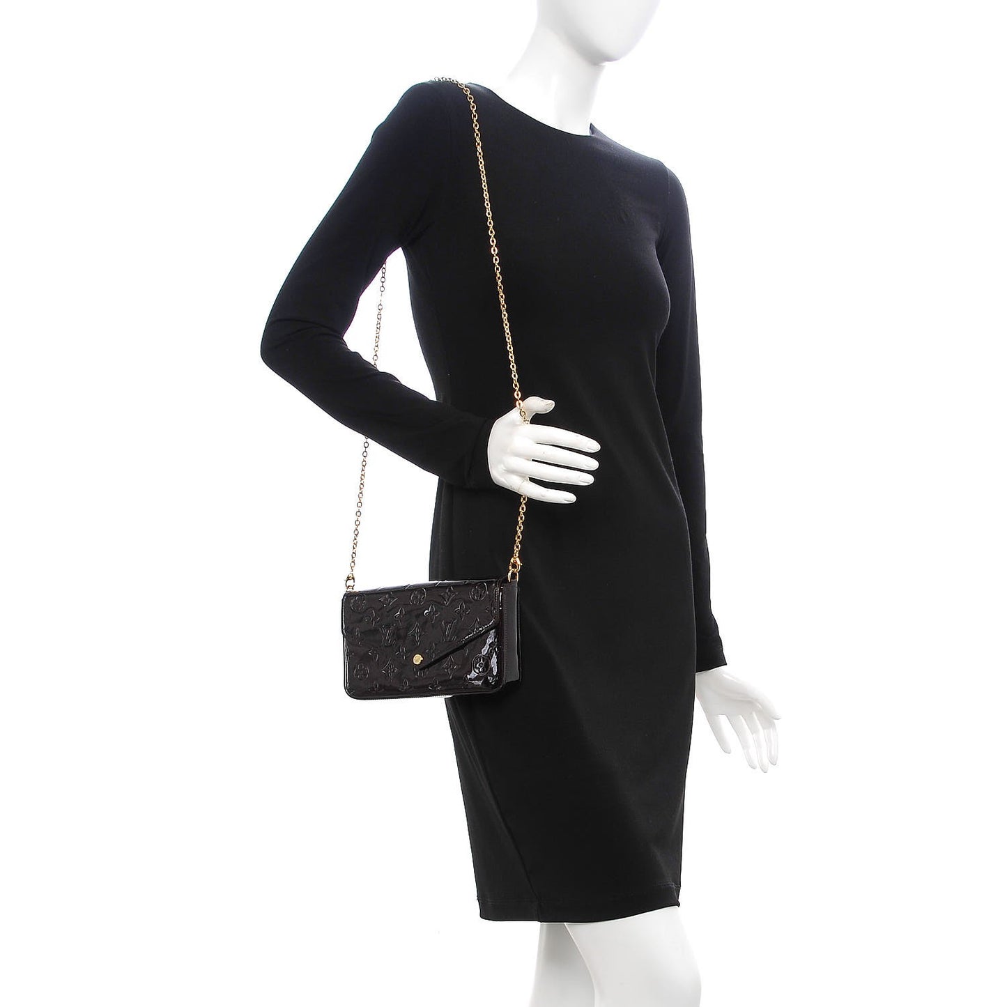 Vernis Pochette Felicie Chain Wallet Amarante