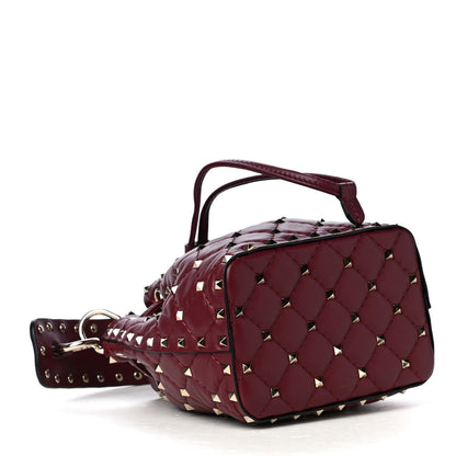 Valentino Garavani Nappa Mini Rockstud Spike Bucket Bag Cerise 3 of 4