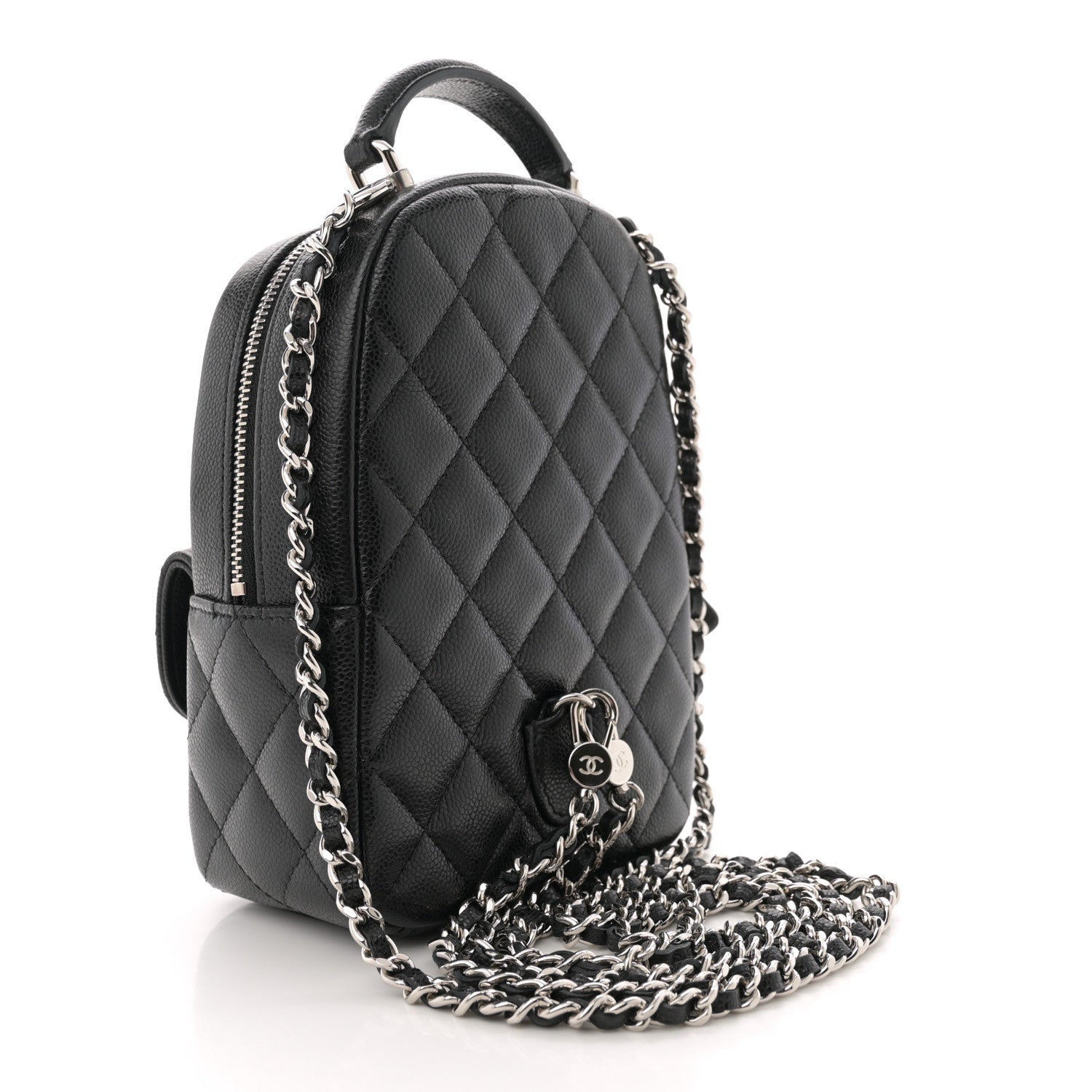 Chanel Caviar Quilted CC Mini Classic Backpack Black 3 of 11