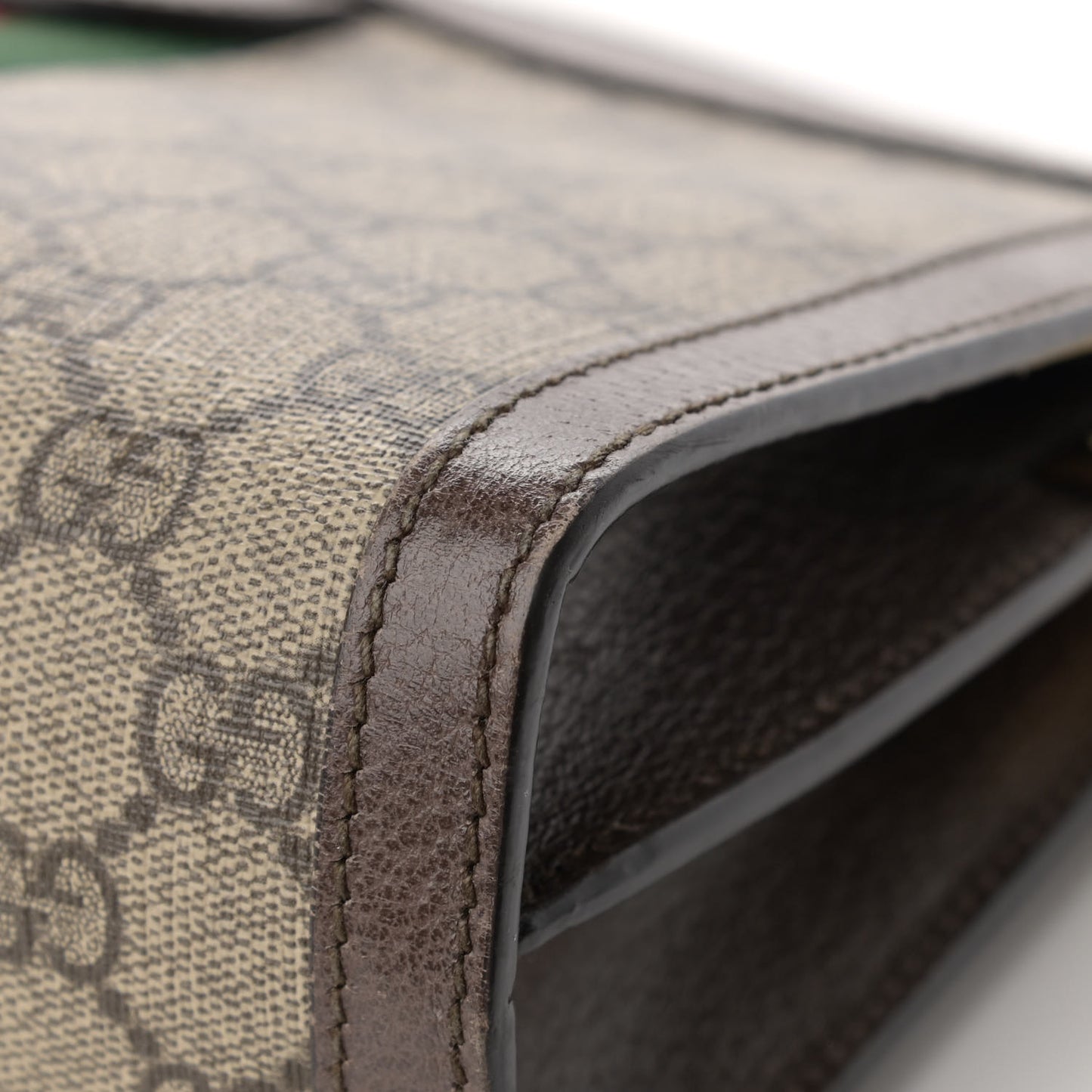 GG Supreme Monogram Web Small Ophidia Chain Shoulder Bag Brown