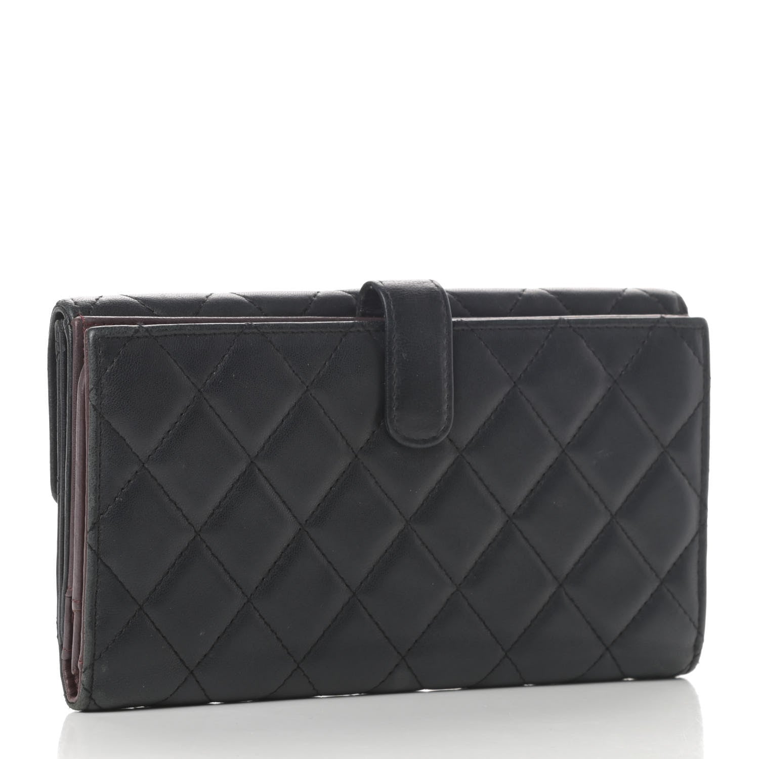 Chanel Lambskin Quilted Long Flap Wallet Black 6 of 23