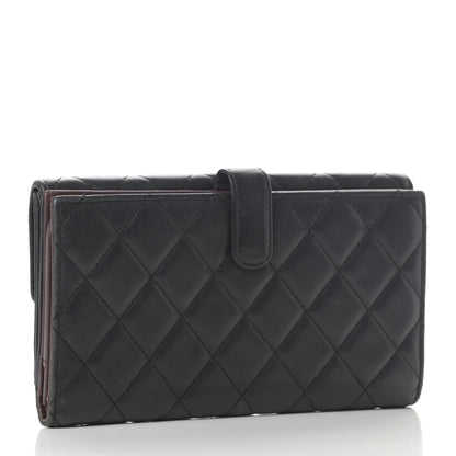 Chanel Lambskin Quilted Long Flap Wallet Black 6 of 23