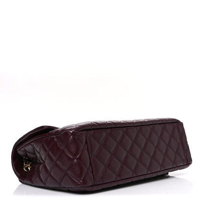 Chanel Grained Calfskin Quilted XXL Travel Flap Bag Burgundy 4 of 10