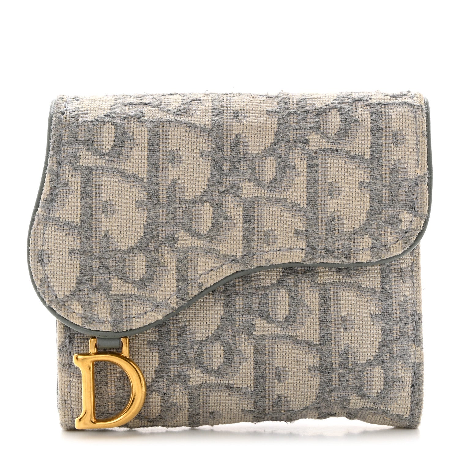 Christian Dior Oblique Saddle Lotus Wallet Grey 1 of 13