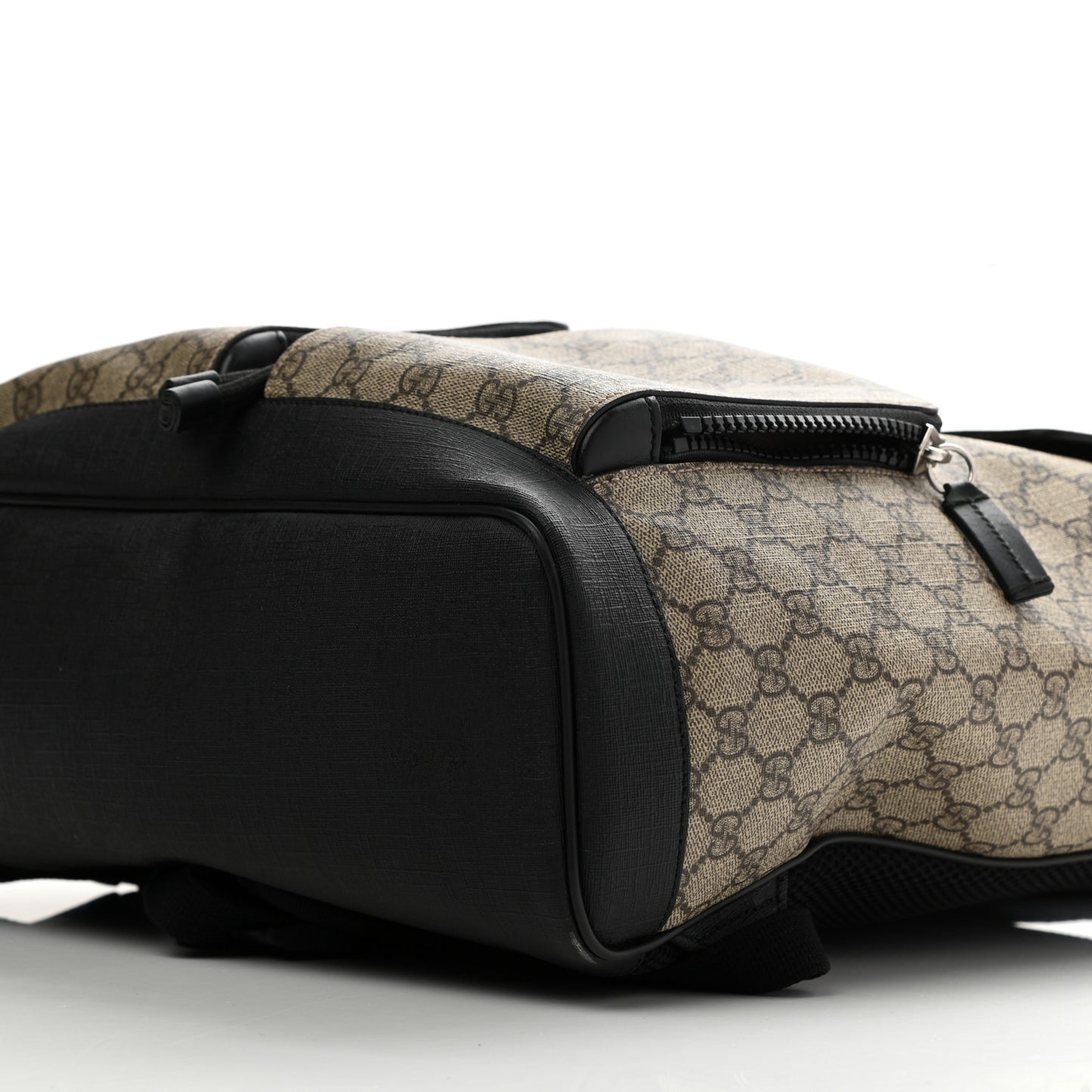 GG Supreme Monogram Single Buckle Backpack Beige Black