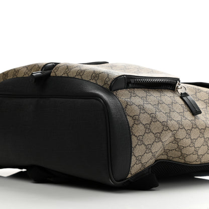 Gucci GG Supreme Monogram Single Buckle Backpack Beige Black 9 of 15