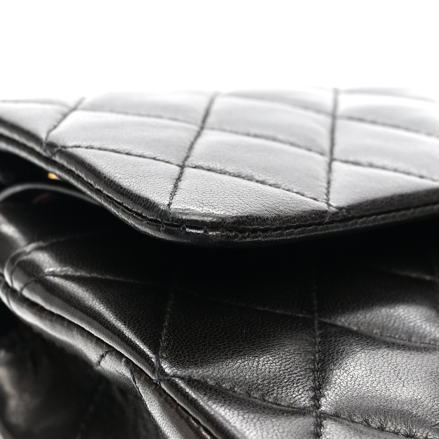 Lambskin Quilted Small Double Flap Black