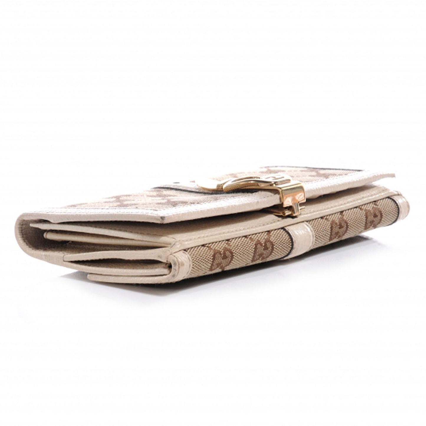 Monogram Buckle Continental Wallet Off White