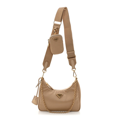 Prada Re-Nylon Saffiano Re-Edition 2005 Shoulder Bag Cammello 1 of 10