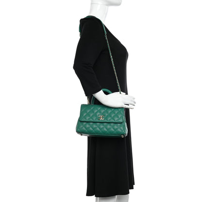 Chanel Caviar Quilted Mini Coco Handle Flap Green 2 of 11