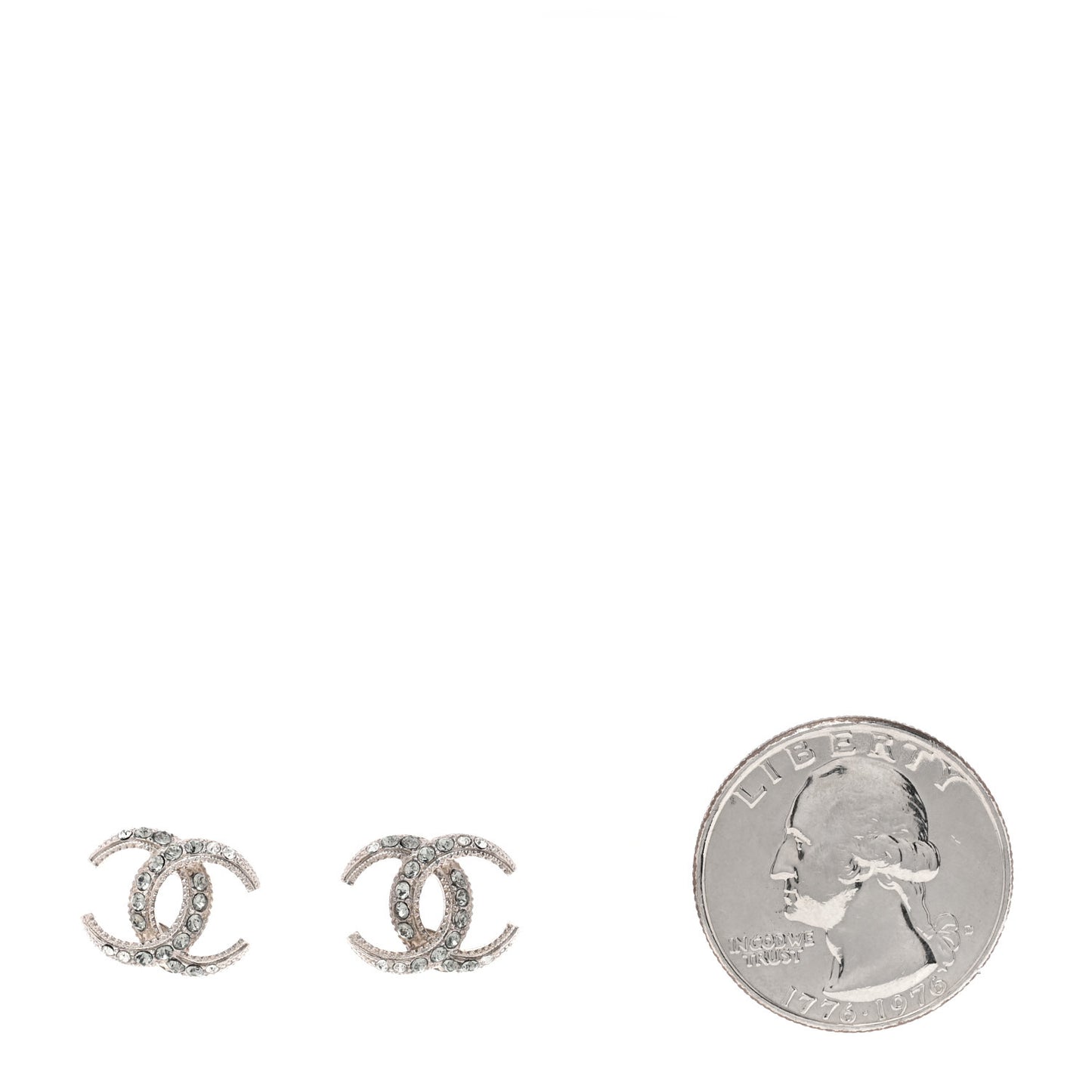 Crystal CC Earrings Silver