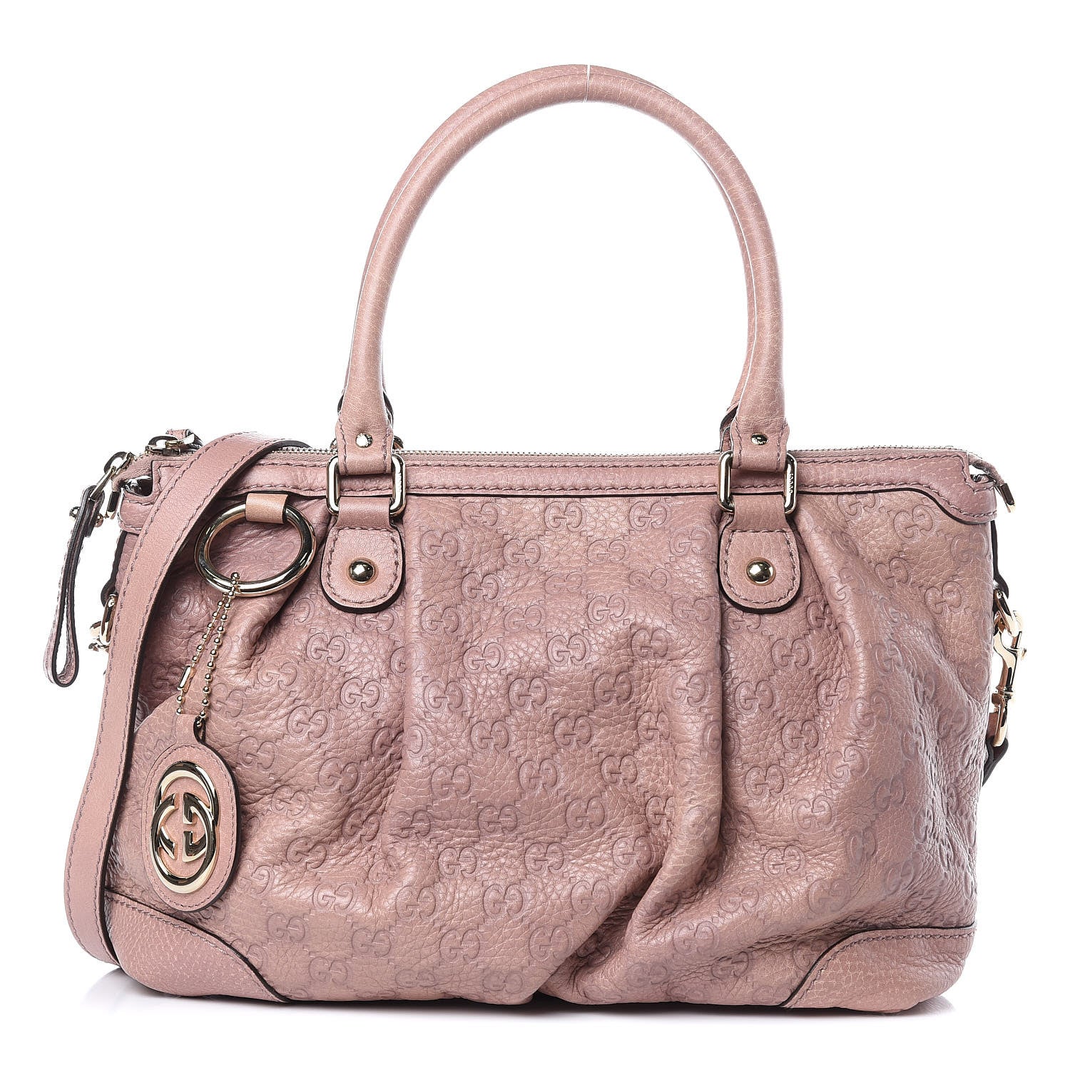 Gucci Guccissima Old Libeccio Medium Sukey Top Handle Bag Dark Cipria 1 of 11