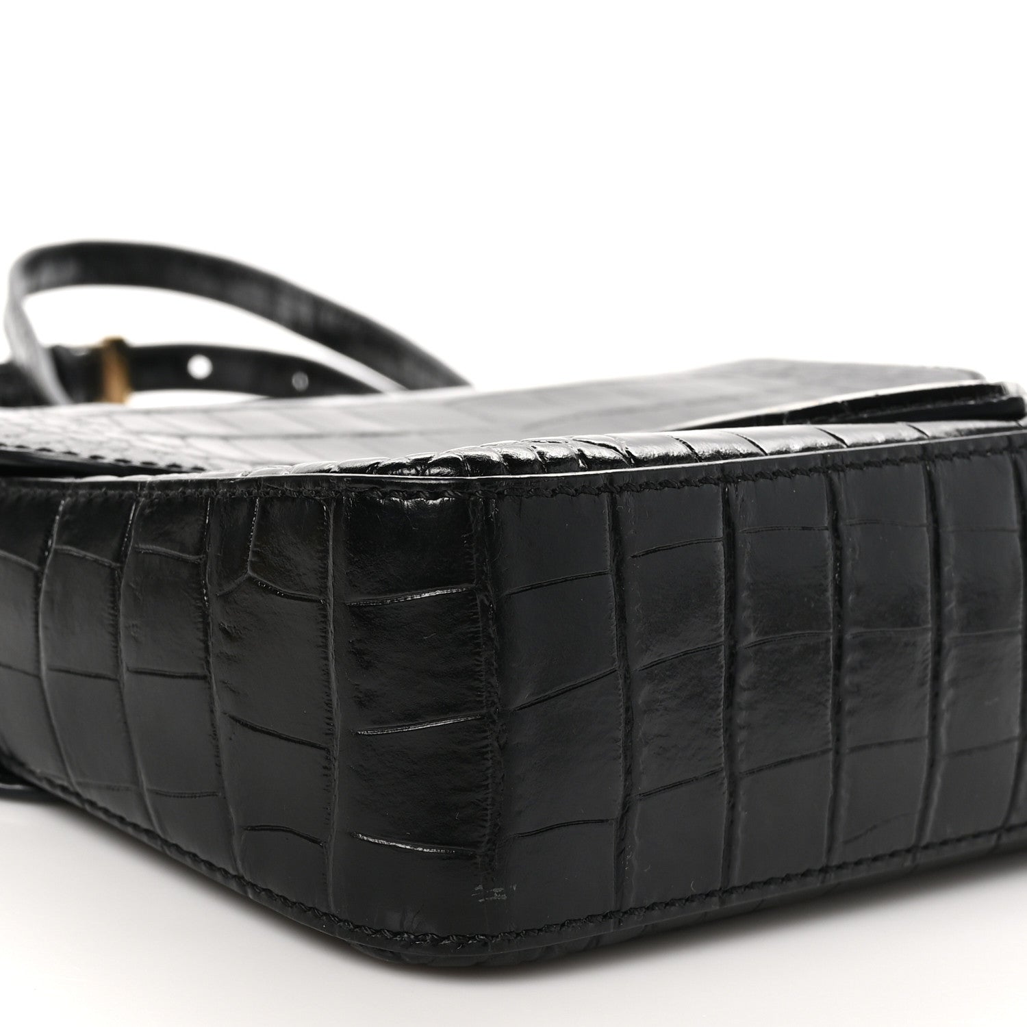 Givenchy Calfskin Crocodile Embossed Small Nobile Shoulder Bag Black 8 of 9