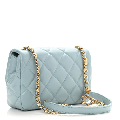 Chanel Lambskin Quilted Mini Flap Light Blue 3 of 10