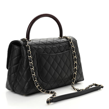 Chanel Caviar Lizard Quilted Small Coco Handle Flap Black 3 of 11