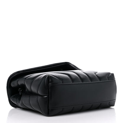 Saint Laurent Calfskin Y Quilted Monogram Toy Loulou Crossbody Bag Black 4 of 14