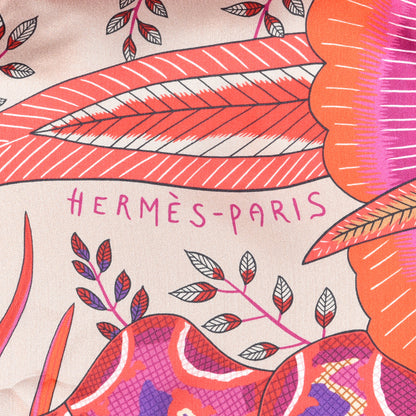 Hermes Silk Flowers of South Africa Scarf 140 Mastic Fuchsia Rouge 3 of 6