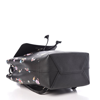 Louis Vuitton Calfskin Flower Lockme Mini Backpack Black Multicolor 4 of 9