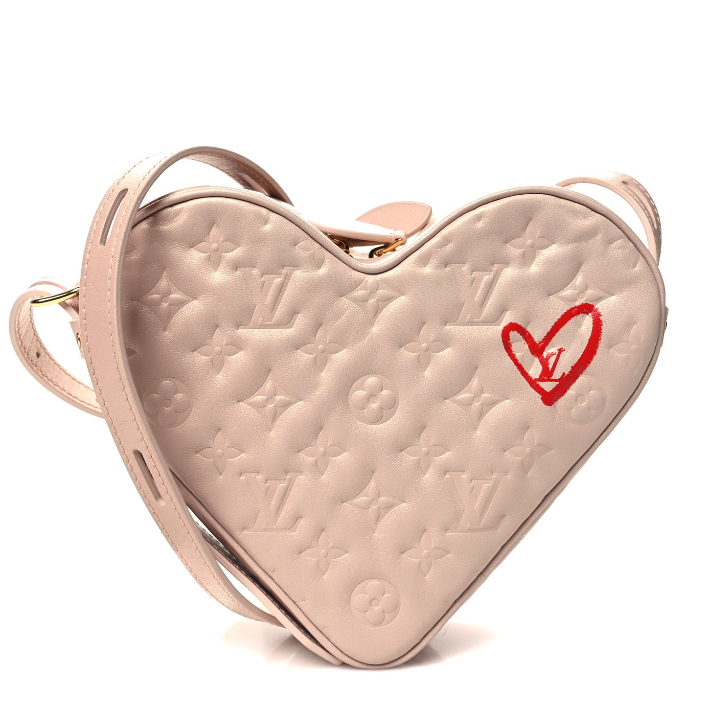 Lambskin Embossed Monogram Fall In Love Sac Coeur Light Pink