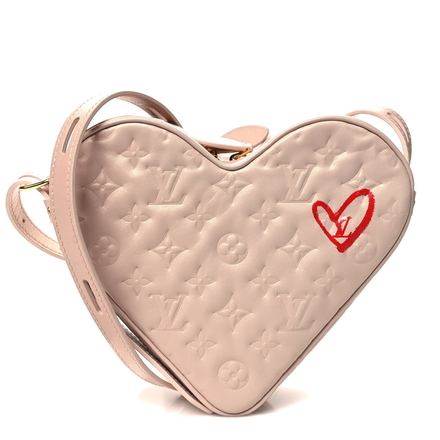 Louis Vuitton Lambskin Embossed Monogram Fall In Love Sac Coeur Light Pink 1 of 9
