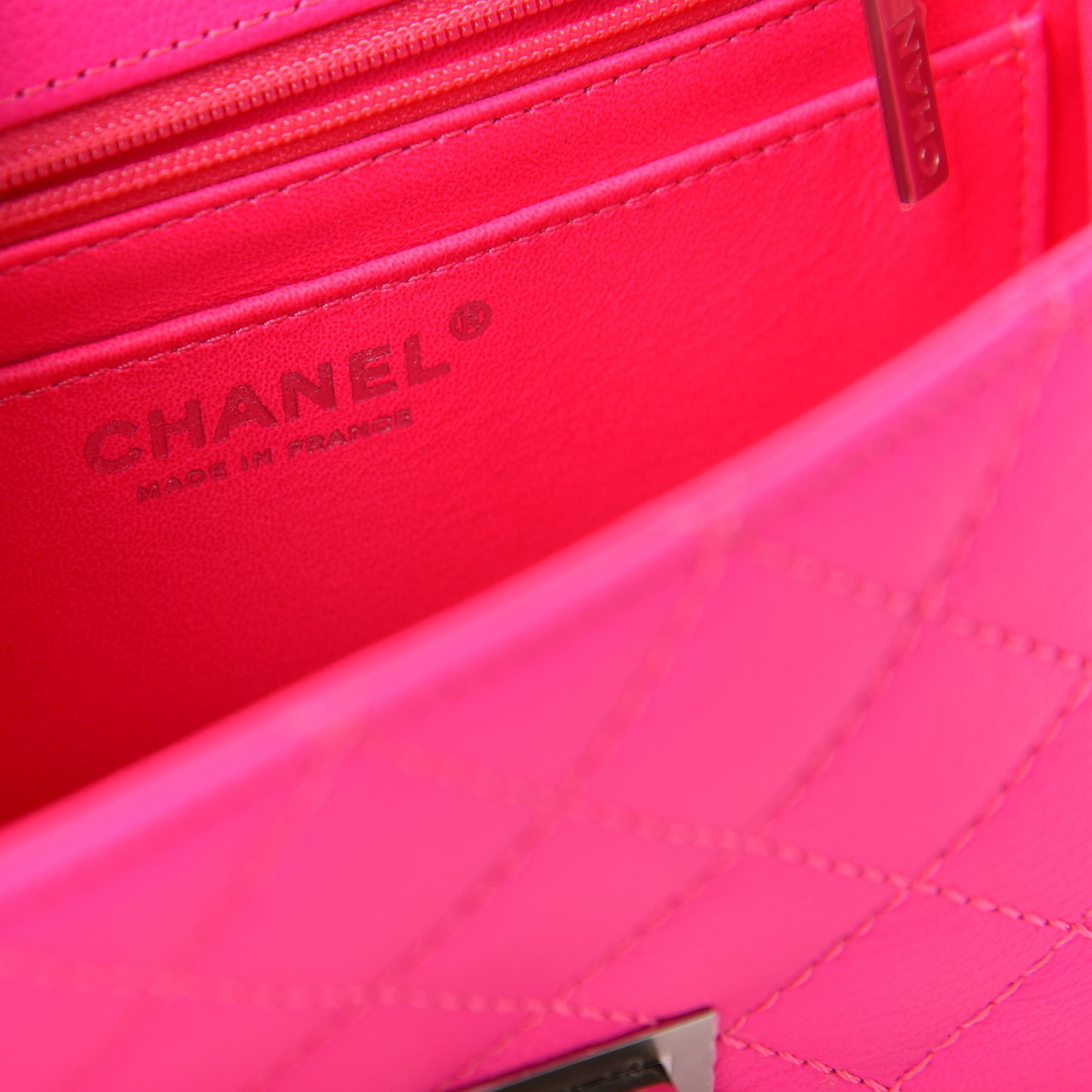 Goatskin Quilted 2.55 Reissue Mini Flap Fluorescent Pink