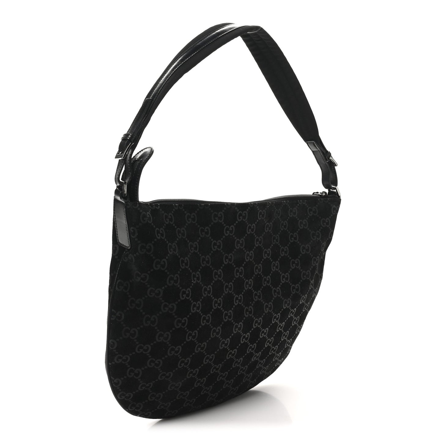 Suede Guccissima Hobo Black