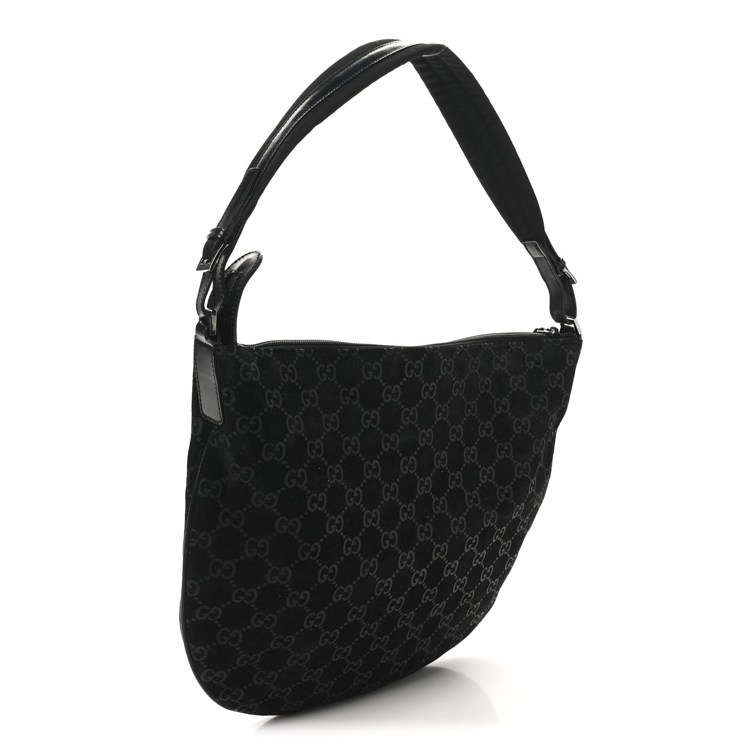 Gucci Suede Guccissima Hobo Black 3 of 10