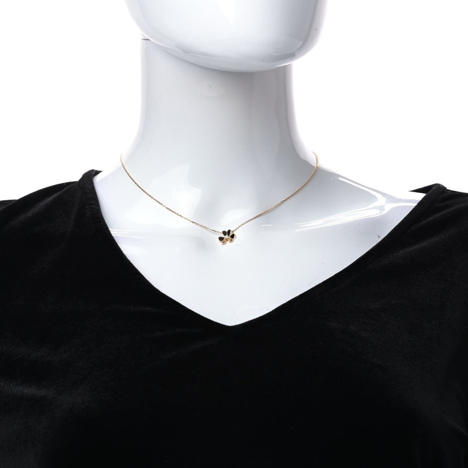 Van Cleef & Arpels 18K Yellow Gold Diamond Mini Frivole Pendant Necklace 2 of 6