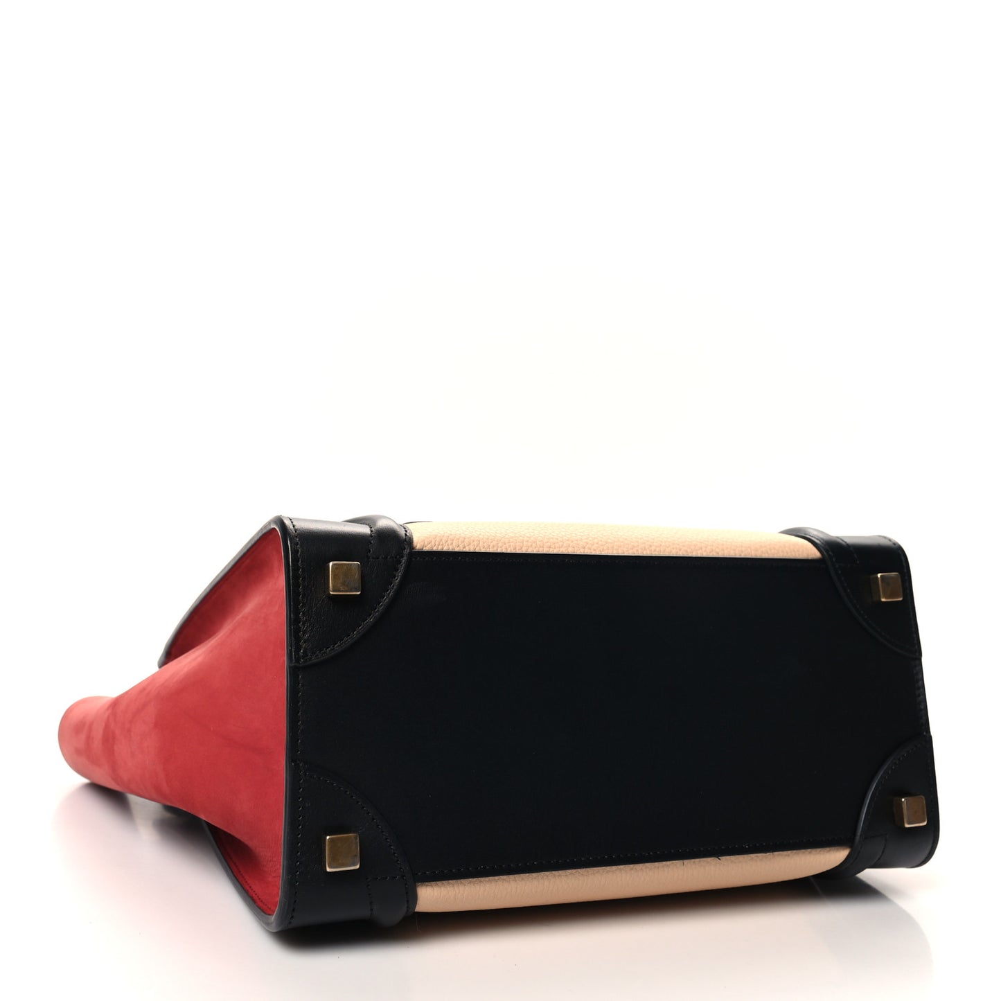 Baby Grained Calfskin Nubuck Micro Tri-Color Luggage Corn Red