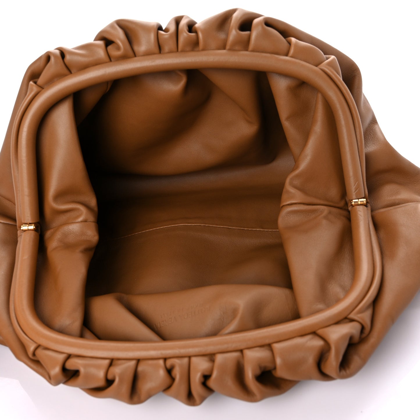 Smooth Butter Calf The Pouch Oversized Clutch Cammello