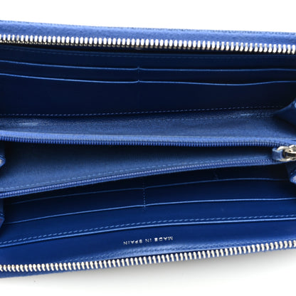 Chanel Caviar Chevron Quilted Mademoiselle Vintage Zip Around Wallet Blue 5 of 10