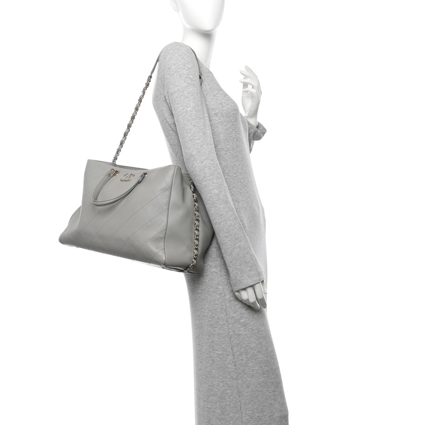 Bullskin Stitched Large Shopping Bag Grey