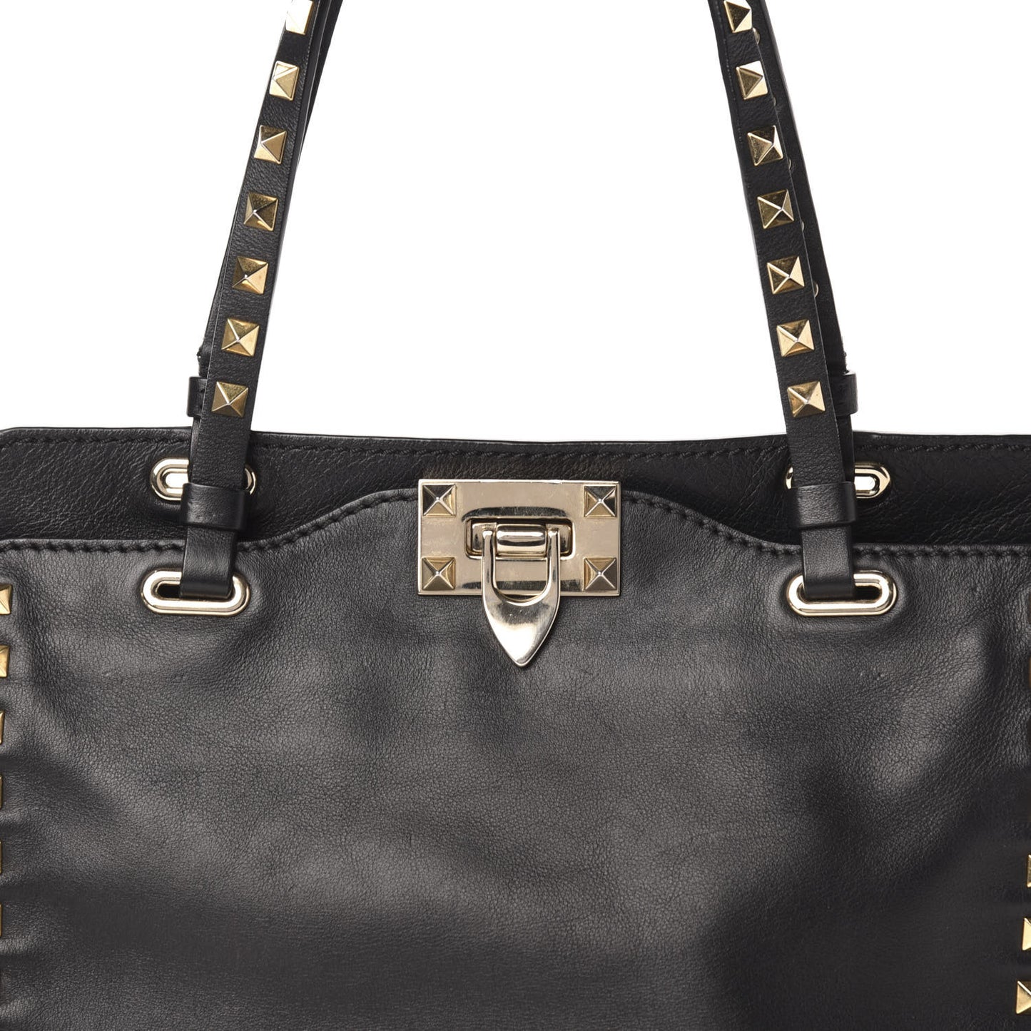 Vitello Small Rockstud Tote Black
