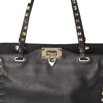 Valentino Garavani Vitello Small Rockstud Tote Black 12 of 12