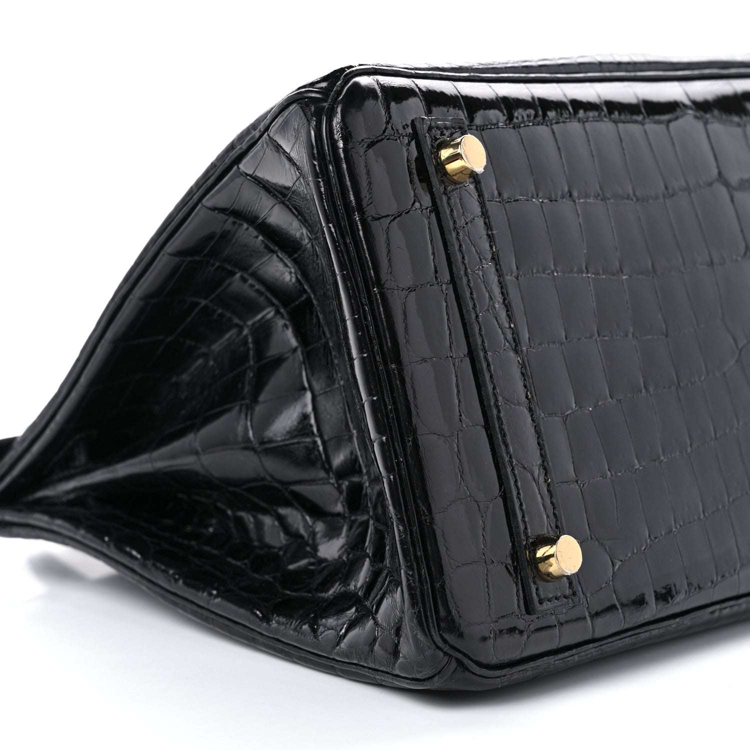 Hermes Shiny Niloticus Crocodile Birkin 30 Black 9 of 12