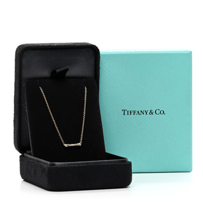 Tiffany 18K Yellow Gold Diamond Fleur de Lis Key Bar Pendant Necklace 5 of 5