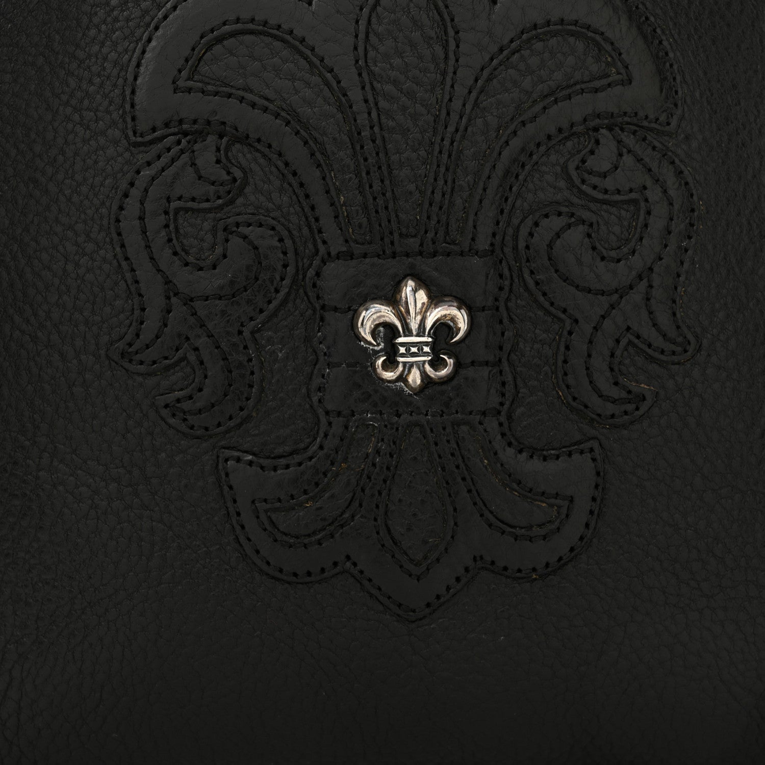 Chrome Hearts Grained Calfskin Fleur De Lis Square Pocket Crossbody Black 13 of 14