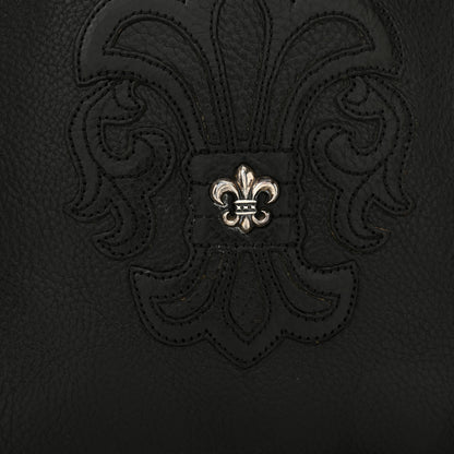 Chrome Hearts Grained Calfskin Fleur De Lis Square Pocket Crossbody Black 13 of 14