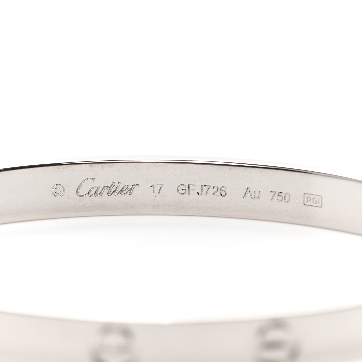 18K White Gold LOVE Bracelet 17