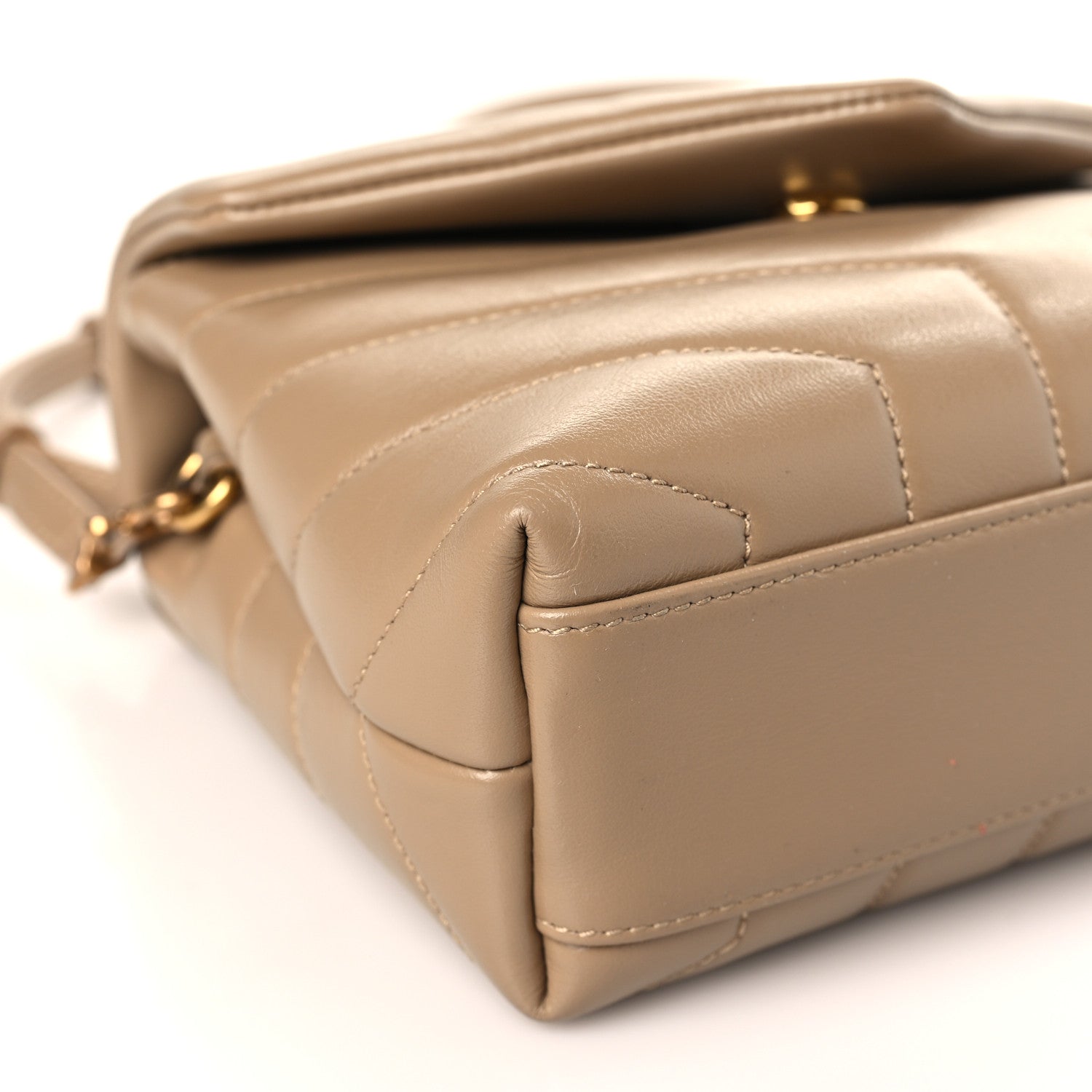 Saint Laurent Calfskin Y Quilted Monogram Toy Loulou Crossbody Bag Dark Beige 8 of 9