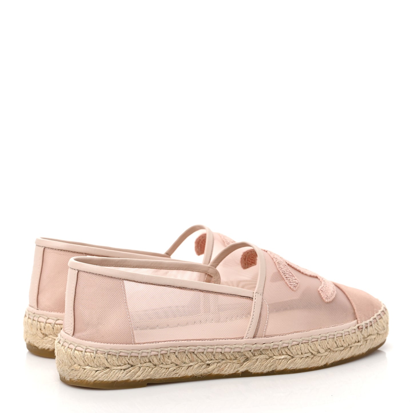 Mesh Grosgrain CC Espadrilles 38 Pink
