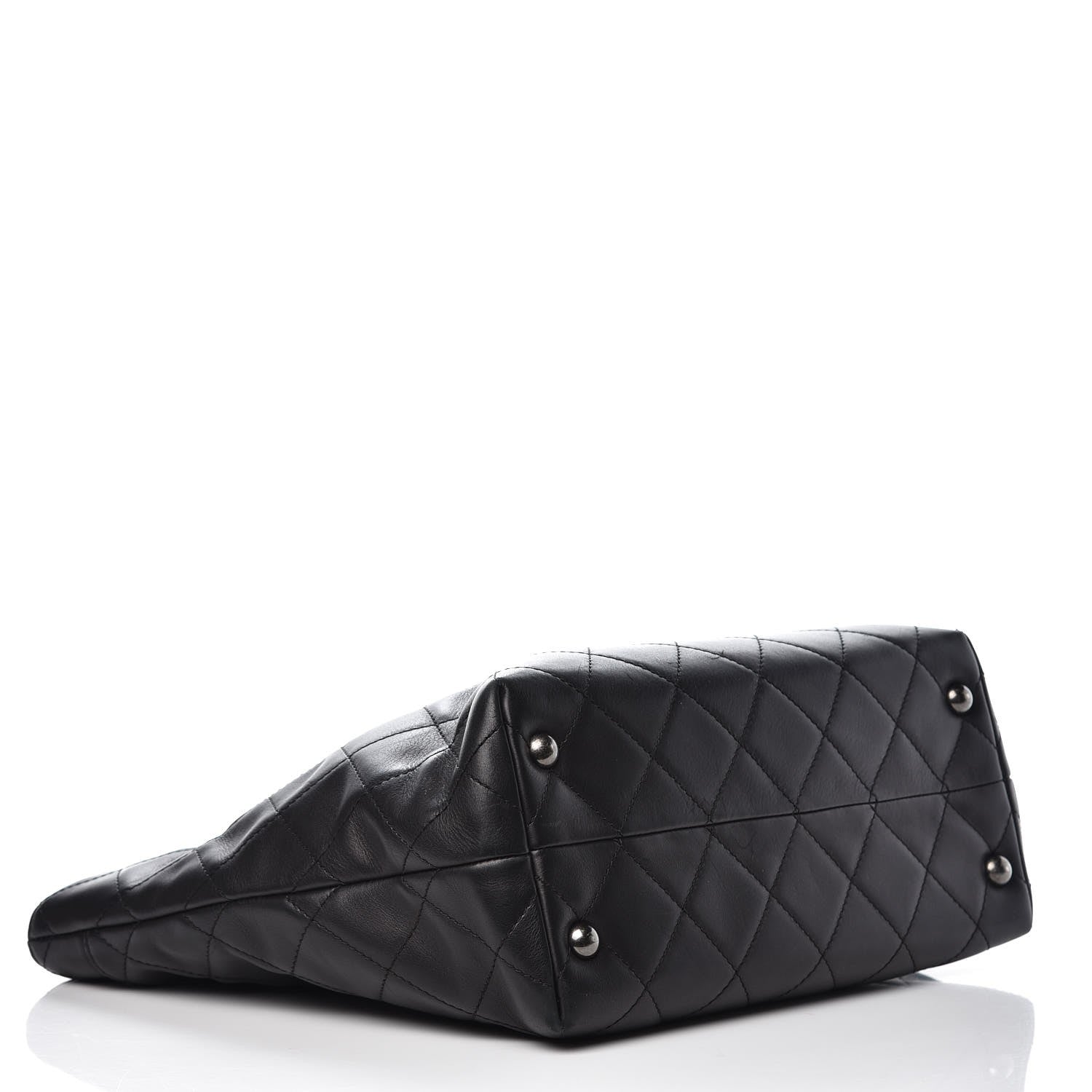 Chanel Calfskin Quilted Shopping In Chains Tote Black 4 of 13