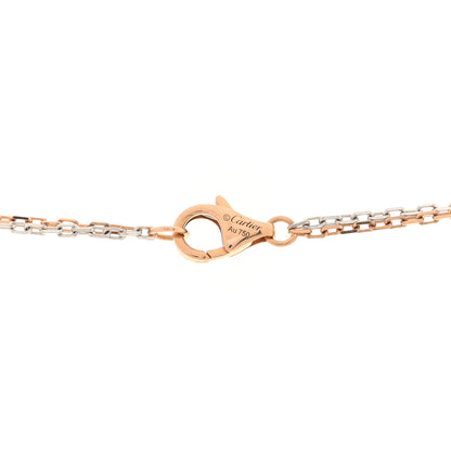 Cartier 18K White Pink Gold Diamond Three Ring LOVE Pendant Necklace 5 of 5